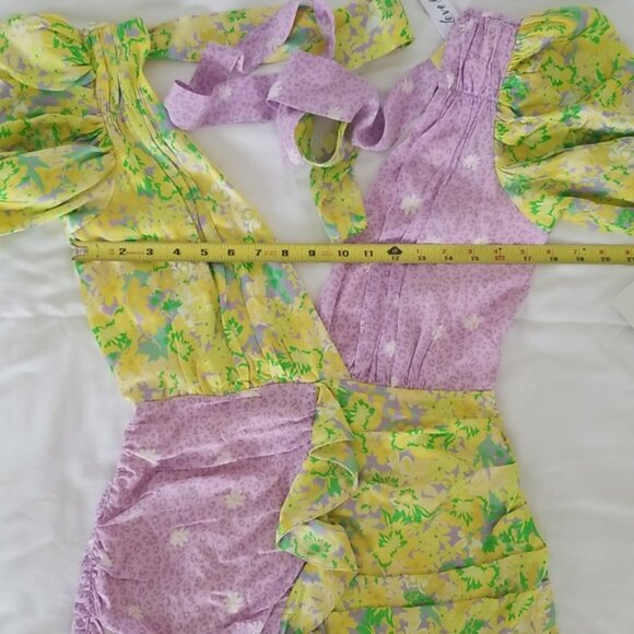 For Love and Lemons Dubois Mix Print Mini Dress - Picture 10 of 16